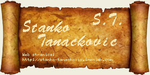 Stanko Tanacković vizit kartica